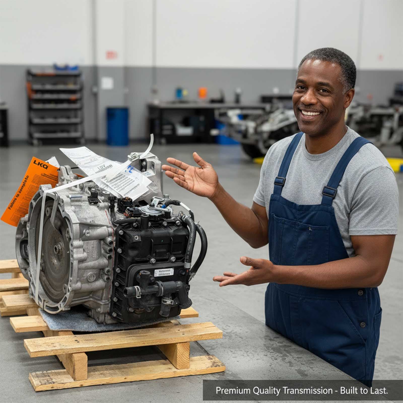 Happy client receiving their auto parts order